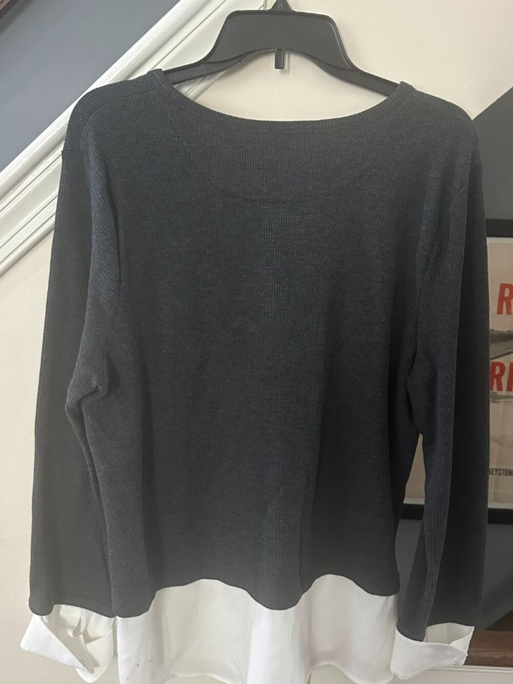 Calvin Klein Layered‑Look Long Sleeve Top – Size XL
